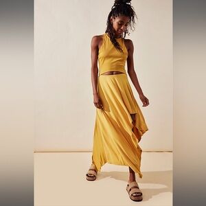 NWOT Free People Bethany Midi Dress in Marigold